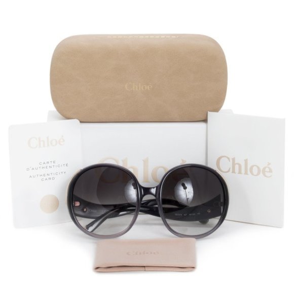 Chloe Grey Oval Sunglasses - Picture 5 of 5
